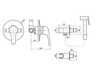 Гигиенический душ со смесителем Rav Slezak Sazava SA042 хром